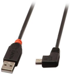 Kabel USB LINDY LINDY USB 2.0 Kabel Typ A/Mini-B 90 gew., USB 2.0, Złącze męskie USB-A, Złącze męskie USB Mini-B, 1.00 m