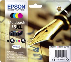 Epson atrament T1636, 16XL tusz oryginalny Combi-Pack Czarny, Cyjan, Magenta, Żółty C13T16364012