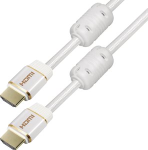 Kabel HDMI Maxtrack C 216-1,5 L C 216-1,5 L, kompatybilny z HDMI, ekranowany, kanał powrotny audio, HDMI 4K z Internetem, pozłacane styki, z rdzeniem ferrytowym, 1.50 m