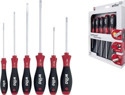 Zestaw wkrętaków SoftFinish® do wkrętów z rowkiem/Pozidriv, 6-częściowy Zestaw wkrętaków Wiha  07153