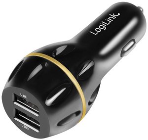 LogiLink  Ładowarka USB 19.5 W samochód osobowy Maksymalne natężenie wyjściowe 3000 mA Ilość wyjść: 2 x USB-A Qualcomm Quick Charge 3.0