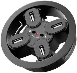 Hub USB 2.0 Goobay 93896, 4 x USB 2.0, czarny, 80 mm