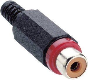 Gniazdo cinch Lumberg XKTO 1, z odgietką, czerwone