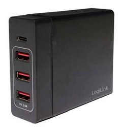 LogiLink PA0122 Ładowarka USB 60 W gniazdo Maksymalne natężenie wyjściowe 10200 mA Ilość wyjść: 4 x USB, złącze żeńskie USB-C Auto-Detect