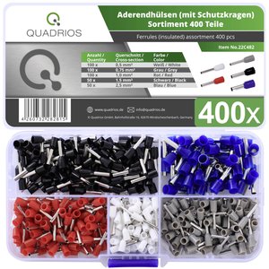 Zestaw końcówek rurkowych Quadrios 22C482 22C482, Izolowane częściowo, 400 szt.