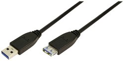 Kabel USB LogiLink, USB 3.2 Gen1 (USB 3.0), Złącze męskie USB-A, Złącze żeńskie USB-A, 2.00 m