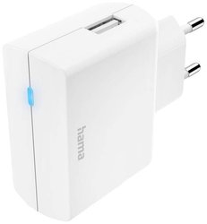 Ładowarka z gniazdem USB-A, 12W, kolor biały Ładowarka USB Hama 00201647 12 W 2400 mA