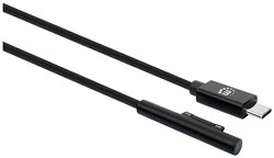 Kabel Manhattan Surface® Connect do ładowania USB-C Wtyk Surface Connect do wtyku USB-C 15 V / 3 A 1,8 m czarny Kabel do ładowania Manhattan Surface® Connect Ladekabel Surface Connect und USB-C-Stecker 15V/3A 1,8m schwarz