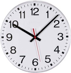 EUROTIME 55000 Sterowany radiowo Zegar ścienny 300 mm  biały