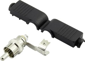Złącze męskie RCA/Cinch 1372224, mosiądz niklowany, złącze męskie kątowe, 1 szt.
