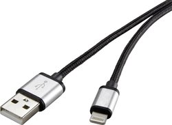 Kabel do N/A Renkforce RF3969327, [1x złącze męskie USB-A 2.0 - 1x złącze męskie Lightning], 0.50 m