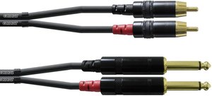 Przejściówka Cordial CFU3PC [2x złącze męskie jack 6,3 mm - 2x złącze męskie RCA/cinch] 3.00 m