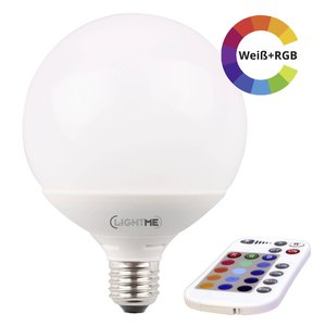 E-27  LED  10 W = 60 W  RGBW    zmiana kolorów, z pilotem zdalnego sterowania Żarówka LED LightMe LM85195 E-27 10 W = 60 W 810 lm RGBW 1 szt.