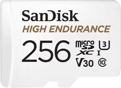 Karta pamięci miniSDXC SanDisk High Endurance Monitoring, 256 GB, Class 10, UHS-I, UHS-Class 3, v30 Video Speed Class