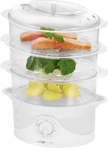 Parowar Clatronic 263802, Funkcja timera, 325 mm x 400 mm x 240 mm, biały