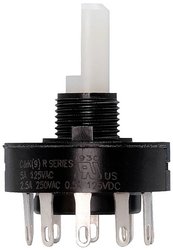 Przełącznik obrotowy C & K Switches R10015RS02Q, 125 V, 125 V/DC, 5 A, Pozycje przełączenia 10, 1 szt.