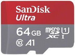 Karta pamięci microSDXC SanDisk microSDXC Ultra 64GB (A1/UHS-I/Cl.10/140MB/s) + Adapter ''Mobile'', 64 GB, A1 Application Performance Class, UHS-Class 1