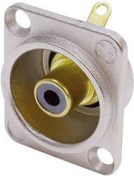 Złącze męskie RCA/Cinch NF2D0 Neutrik NF2D0 złącze żeńskie z kołnierzem, wyjście proste Ilość styków: 2  srebrny, czarny 1 szt.