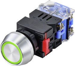 Przycisk TRU COMPONENTS LAS0-L-11EB/G/12V TC-9428136, 22 mm, 250 V, 5 A, 1 szt.