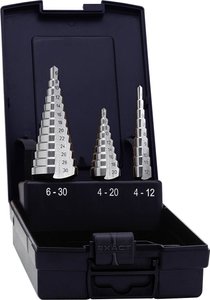 Zestaw wierteł stożkowych stopniowych Exact 05332, HSS, 6 - 30 mm, 4 - 20 mm, 4 - 12 mm, 3 szt., 1 zest.