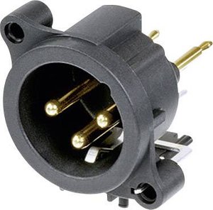 Złącze męskie XLR montażowe Neutrik NC3MAV, 3-pin, 1 szt.