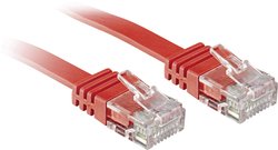 Kabel taśmowy płaski Lindy Cat.6 nieekranowany, czerwony, 1m Kabel LAN LINDY 47511, 1 szt., RJ45, 1.00 m