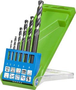 Zestaw wierteł do metalu HI-NOX HSS M2, 6-częściowy. Zestaw wierteł krętych do metalu kwb 258806 1 szt.