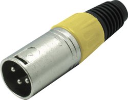 Złącze męskie XLR Kash 55002-Y, CuZn (mosiądz), złącze męskie proste, 1 szt.