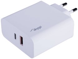 Ładowarka USB AK-CH-15 USB-A + USB-C PD 5-20V / maks. 3,25A 65W Quick Charge 3.0 Ładowarka do telefonu komórkowego Akyga AK-CH-15