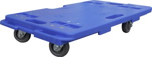 Wózek płaski VISO RP 601  tworzywo sztuczne  Maksymalne obciążenie: 150 kg 600 mm x 400 mm x 125 mm  Ilość rolek 2