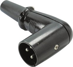 Złącze męskie XLR Kash 55006, CuZn (mosiądz), złącze męskie kątowe, 1 szt.