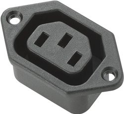 Złącze męskie IEC TRU COMPONENTS 715185, styki: 3, 250 V, 10 A, 1 szt.