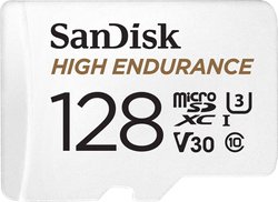 Karta pamięci miniSDXC SanDisk High Endurance Monitoring, 128 GB, Class 10, UHS-I, UHS-Class 3, v30 Video Speed Class