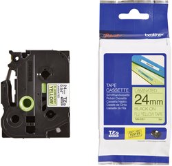 Taśma do nadruku, kolor ostrzegawczy  Brother TZe TZe-C51  Kolor taśmy: signal yellow Kolor nadruku:czarny 24 mm 5 m