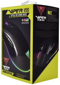 Mysz gamingowa USB Viper PV551OUXK 800 dpi, 1600 dpi, 2400 dpi, 3200 dpi, 6200 dpi