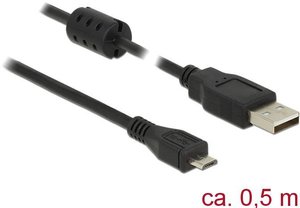 Kabel USB Delock DELOCK Kabel USB 2.0 Typ-A>Micro-B 0,5 m, USB 2.0, Złącze męskie USB-A, Złącze męskie USB Micro-B, 0.50 m