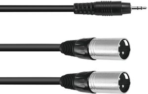 Przejściówka Omnitronic 30225157 [1x złącze męskie jack 3,5 mm - 2x złącze męskie XLR 3 pin] 3.00 m
