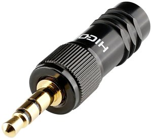 Złącze Jack męskie 3,5 mm, stereo Hicon HI-J35S-SCREW-M