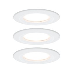 Oprawa wpuszczana LED Nova Coin zestaw podstawowy sztywny IP44 okrągły 78mm Coin 3x6W 3x460lm 230V 2700K biały mat Wbudowane oświetlenie łazienkowe Paulmann Nova 93460 LED LED 18 W biały (matowy) 470 lm