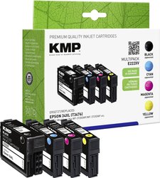 Wkład atramentowy KMP do Epson Workforce Pro WF-3720, 34XL, czarny, cyjan, magenta, żółty atrament KMP E222XV 1637,4005, 1 zest.