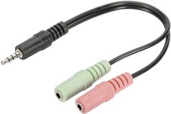 Digitus AK-510301-002-S AK-510301-002-S Audio Przejściówka, adapter zielony, różowy, czarny