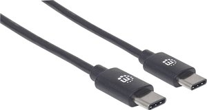 Kabel USB Manhattan MH USB 2.0 Kabel C-St/C-St 3m schwarz, USB 2.0, Złącze męskie USB-C®, 3.00 m