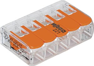WAGO 221-415-25 Złącze zaciskowe 221, PIN: 5, 450 V, 32 A, 25 szt.