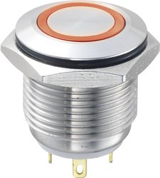Przycisk wandaloodporny chwilowy TRU COMPONENTS GQ16F-10E/J/R/12V, 1 x wył/(wł), IP65, 1 szt.