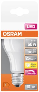 Żarówka LED OSRAM 4058075433861 E-27 8.8 W = 60 W 806 lm ciepła biel 1 szt.
