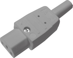 Gniazdo zasilające IEC Kaiser, 3-pin, 10 A, 250 V, proste, szare