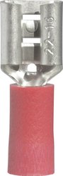 Konektor żeński, częściowa izolacja PCW, tuleja, 6.3x0.8 mm, 0.5-1.0 mm2, czerwony