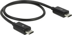 Kabel USB Delock, USB 2.0, Złącze męskie USB Micro-B, Złącze męskie USB Micro-B, 0.30 m