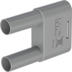 Złączka bananowa Stäubli SKS-4N-19 66.4012-28 Średnica pinu: 4 mm Rozstaw kołków: 19 mm szary 1 szt.