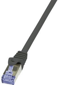 Kabel LAN LogiLink CQ3043S, 1 szt., RJ45, CAT 6a, S/FTP, 1.50 m, czarny